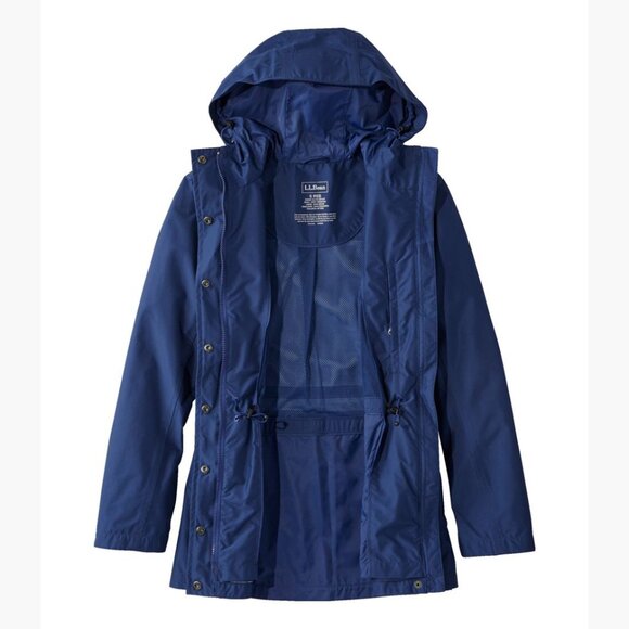 L.L. Bean | H2OFF Rain Jacket, Mesh-Lined in Deep Navy, Size M - Picture 2 of 15